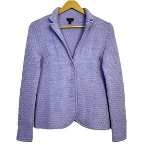Talbots Merino Wool Cardigan Sweater Jacket Blazer Size PP Purple Classic Preppy